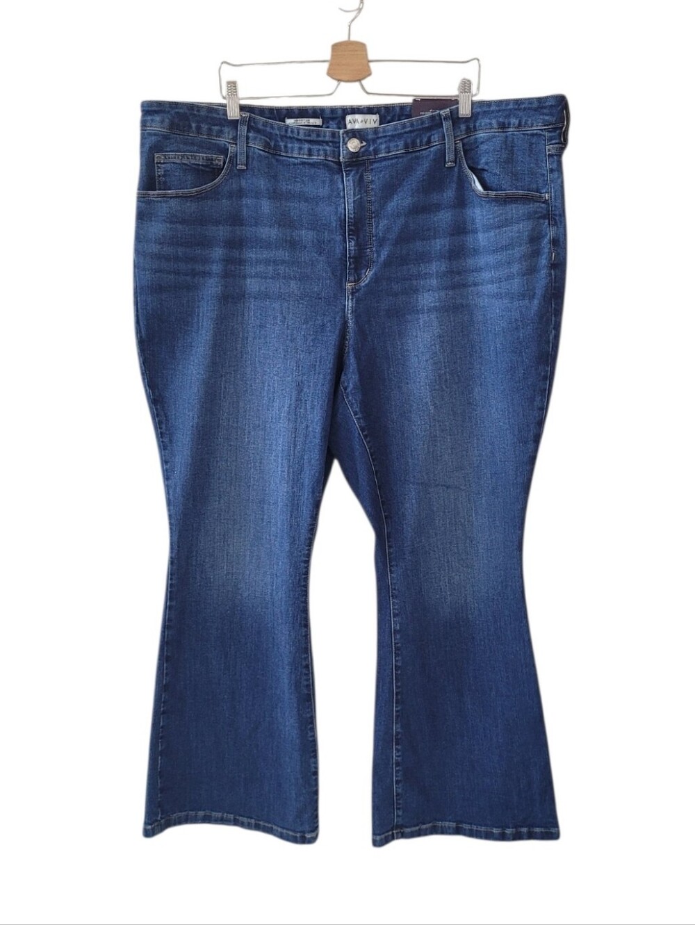 AVA & VIV High Rise No Gap Waistband Flare Stretch Jeans Size 26
